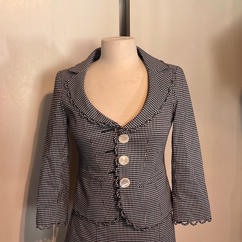 Nanette Lepore 2 piece black and white suit
